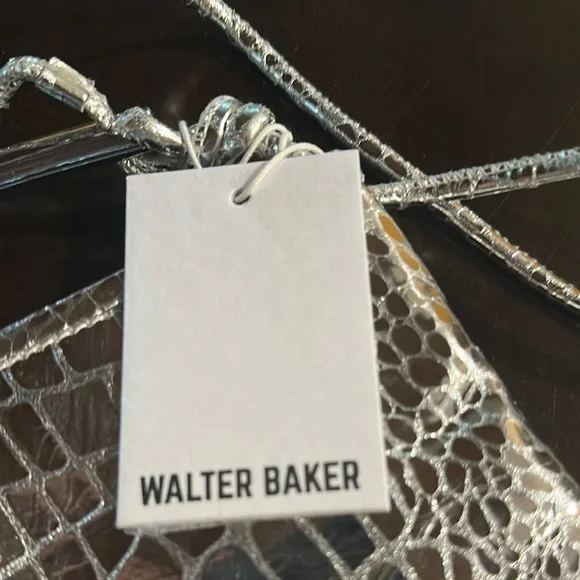 Walter Baker Silver Mini Bag with Crocodile Embossing - Picture 3 of 5